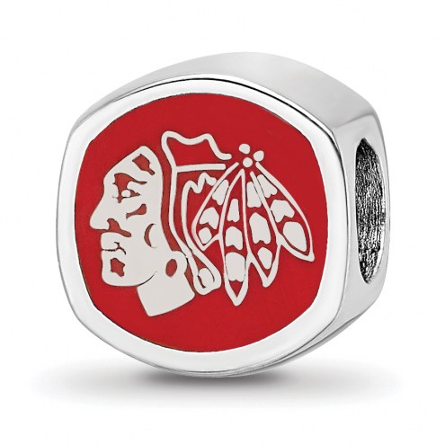 Chicago Blackhawks Sterling Silver Logo Bead