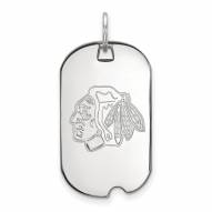 Chicago Blackhawks Sterling Silver Small Dog Tag