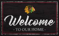 Chicago Blackhawks Team Color Welcome Sign