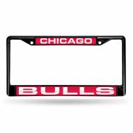 Chicago Bulls Laser Black License Plate Frame