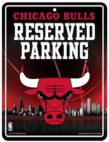 Chicago Bulls Metal Parking Sign