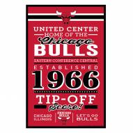 Chicago Bulls Established Wood Sign