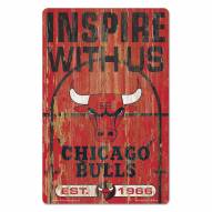 Chicago Bulls Slogan Wood Sign