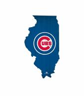 Chicago Cubs 12" Team Color Logo State Sign