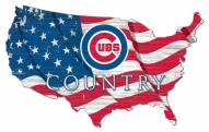 Chicago Cubs 15" USA Flag Cutout Sign