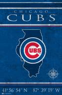 Chicago Cubs 17" x 26" Coordinates Sign