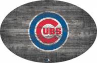 Chicago Cubs 46" Distressed Wood Oval Sign