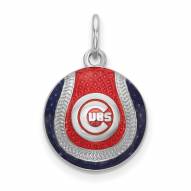 Chicago Cubs Sterling Silver Baseball Pendant