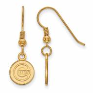 Chicago Cubs Sterling Silver Gold Plated Extra Small Dangle Earrings