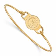 Chicago Cubs Gold Plated Sterling Silver Wire Bangle Bracelet