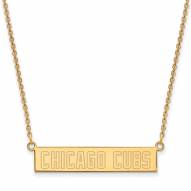 Chicago Cubs Sterling Silver Gold Plated Bar Necklace