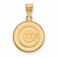 Chicago Cubs MLB Sterling Silver Gold Plated Medium Pendant