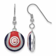 Chicago Cubs Sterling Silver Baseball Earrings