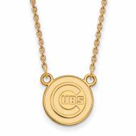 Chicago Cubs Sterling Silver Gold Plated Small Pendant Necklace