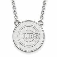 Chicago Cubs Sterling Silver Large Pendant Necklace