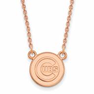 Chicago Cubs Sterling Silver Rose Gold Plated Small Pendant Necklace