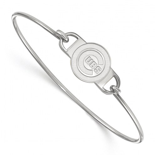 Chicago Cubs Sterling Silver Wire Bangle Bracelet