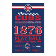 Chicago Cubs Established Wood Sign