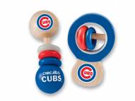 Chicago Cubs Wood Baby Rattle Set