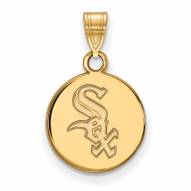 Chicago White Sox 10k Yellow Gold Small Disc Pendant