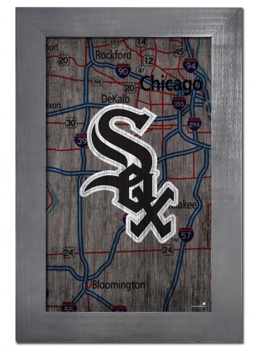 Chicago White Sox 11&quot; x 19&quot; City Map Framed Sign