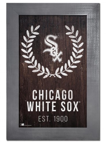 Chicago White Sox 11&quot; x 19&quot; Laurel Wreath Framed Sign