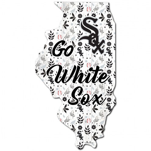 Chicago White Sox 12&quot; Floral State Sign