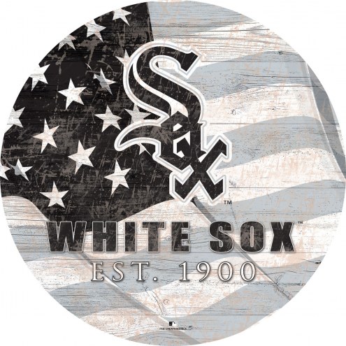 Chicago White Sox 12&quot; Team Color Flag Circle Sign