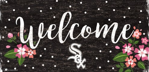 Chicago White Sox 6&quot; x 12&quot; Floral Welcome Sign