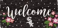 Chicago White Sox 6" x 12" Floral Welcome Sign