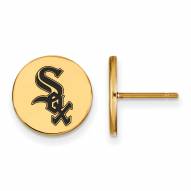 Chicago White Sox Sterling Silver Gold Plated Small Disc Earrings