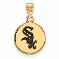 Chicago White Sox Sterling Silver Gold Plated Small Pendant