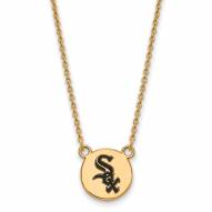 Chicago White Sox Sterling Silver Gold Plated Small Pendant Necklace