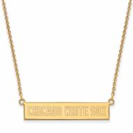 Chicago White Sox Sterling Silver Gold Plated Bar Necklace