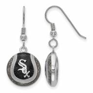 Chicago White Sox Sterling Silver Baseball Earrings