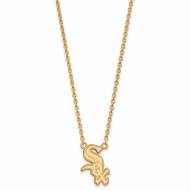 Chicago White Sox Sterling Silver Gold Plated Large Pendant Necklace