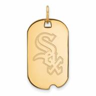 Chicago White Sox Sterling Silver Gold Plated Small Dog Tag