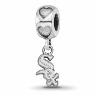 Chicago White Sox Sterling Silver Heart Bead
