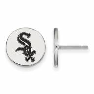 Chicago White Sox Sterling Silver Small Enameled Disc Earrings
