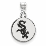 Chicago White Sox Sterling Silver Small Enameled Pendant
