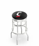 Cincinnati Bearcats Double Ring Swivel Barstool with Ribbed Accent Ring