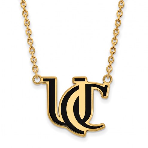 Cincinnati Bearcats NCAA Sterling Silver Gold Plated Large Enameled Pendant Necklace