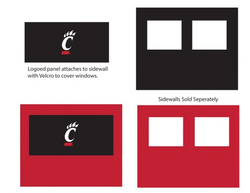 Cincinnati Bearcats Logo Canopy Sidewall Panel (Attaches to Window Sidewall)