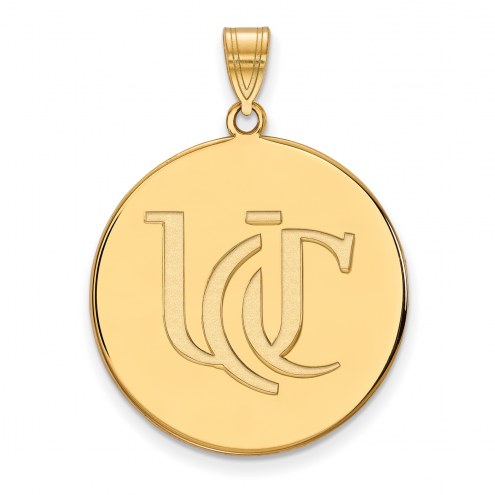 Cincinnati Bearcats NCAA Sterling Silver Gold Plated Extra Large Disc Pendant