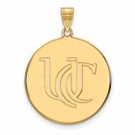 Cincinnati Bearcats NCAA Sterling Silver Gold Plated Extra Large Disc Pendant