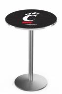 Cincinnati Bearcats Stainless Steel Bar Table with Round Base