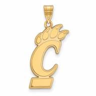 Cincinnati Bearcats Sterling Silver Gold Plated Extra Large Pendant