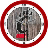 Cincinnati Bearcats Weathered Wood Wall Clock