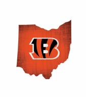 Cincinnati Bengals 12" Team Color Logo State Sign