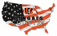 Cincinnati Bengals 15" USA Flag Cutout Sign